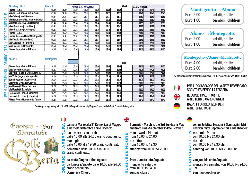 orario trenino 2017 il puffetto