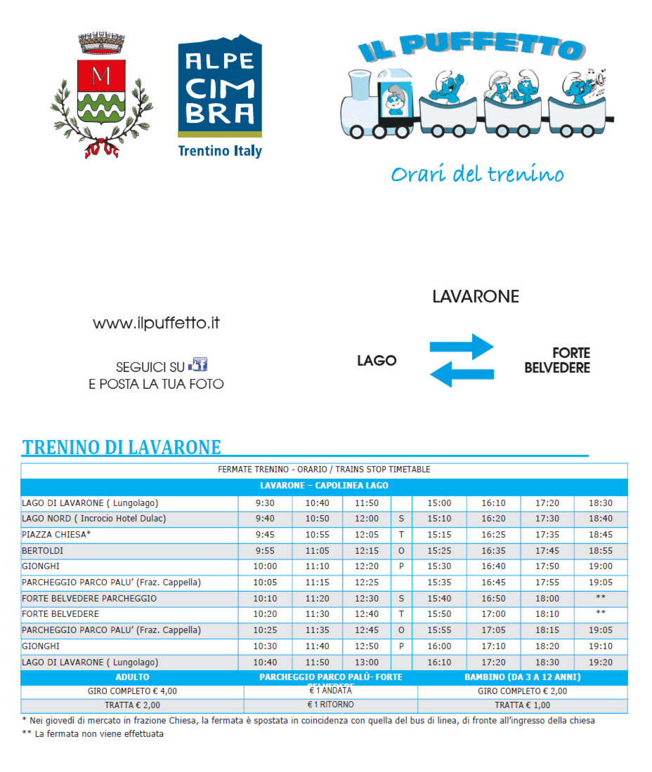 Lavarone timetable